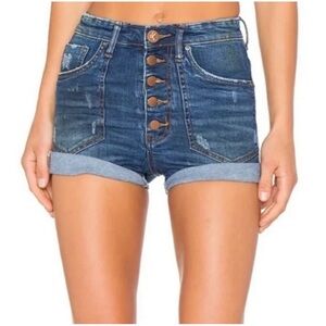 One Teaspoon Women’s Sz 24 High Rise Denim Shorts Superstar Harlets Stretch